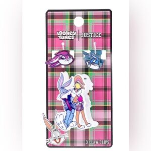 🔴 3/$12 Looney Tunes Lola and Bugs Bunny Justice Claw Clips Set!